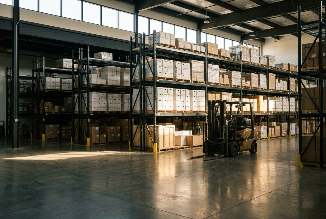Inside an industrial flex warehouse