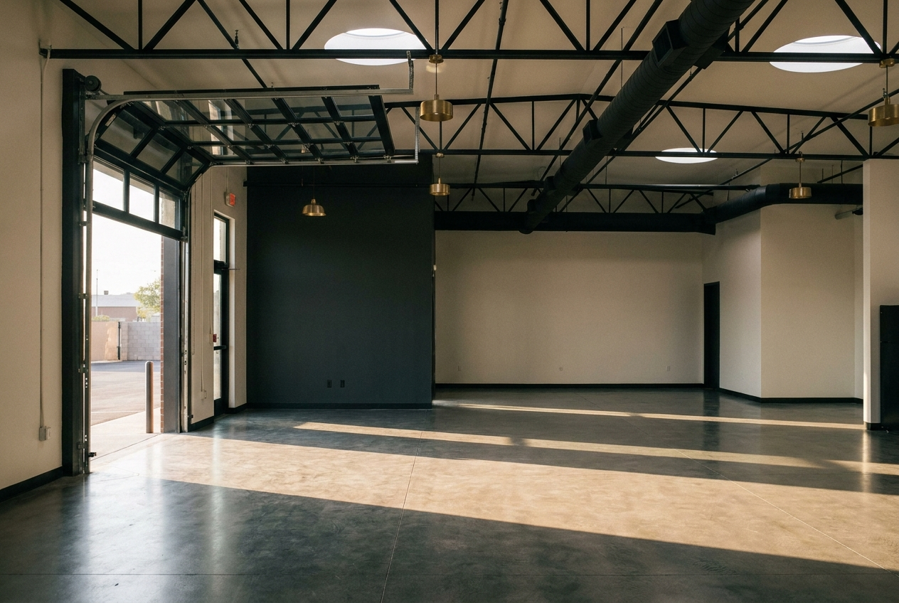Interior of a clean industrial flex suite